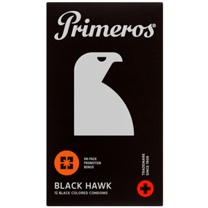Primeros Black Hawk –  fekete óvszerek (12 db)